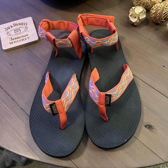 Teva Shoes - Teva Orange and Pink Strap Sandals